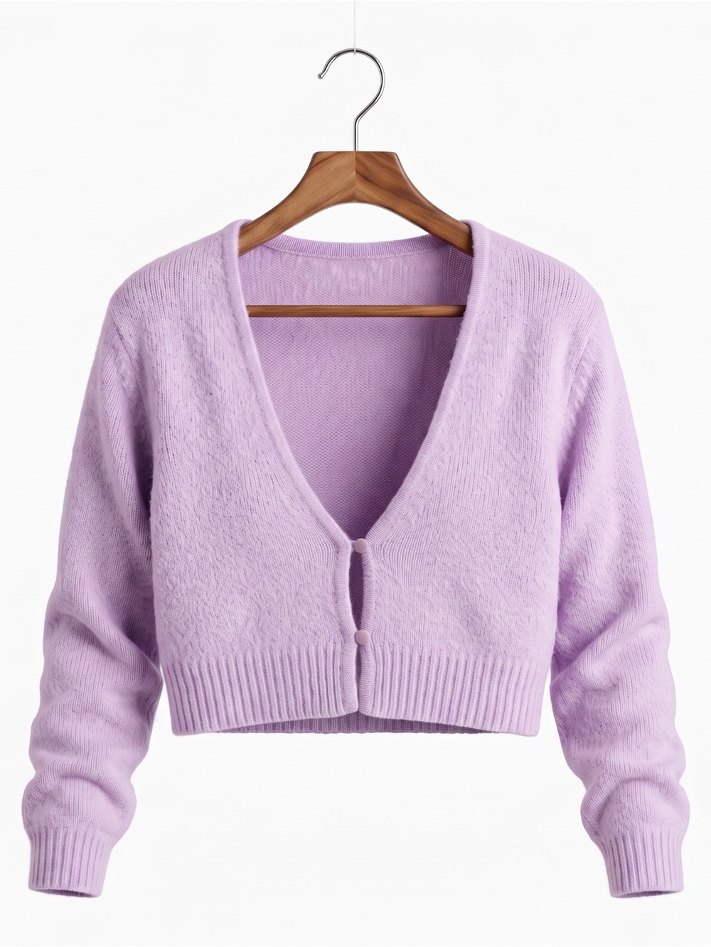 Wild Fable Women's Lilac V-Neck Cropped Cardigan Sweater